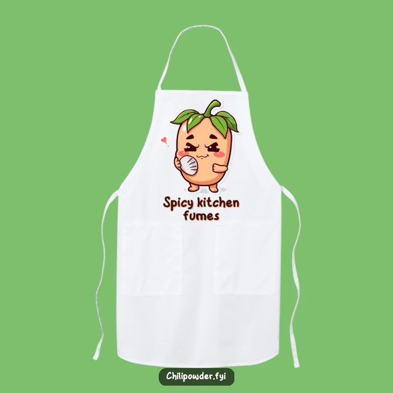 Funny Chili Powder Grimace Apron: Fanning Face Chef Gift