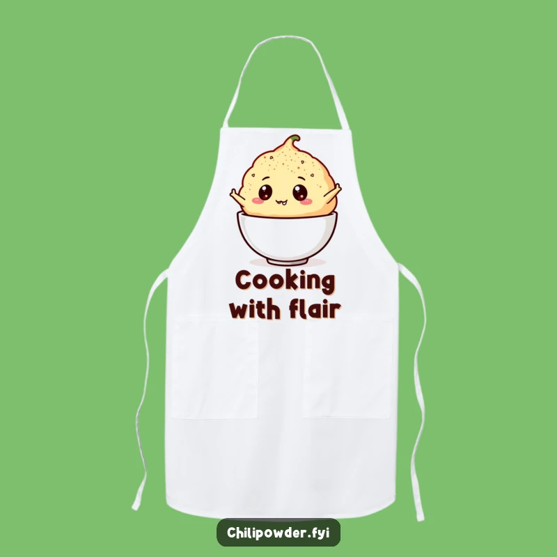 Funny Chili Powder Puff Apron: Cook with Googly-Eyed Glee