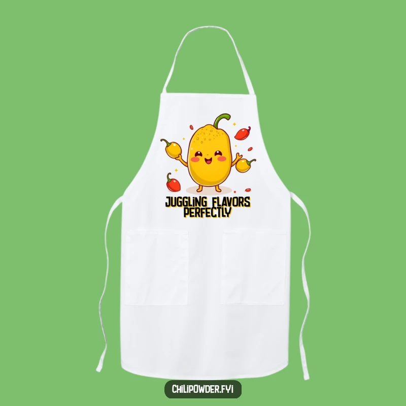 Funny Kawaii Chili Powder Juggling Apron - Hilarious Spicy Multi-Tasker Kitchen Gift