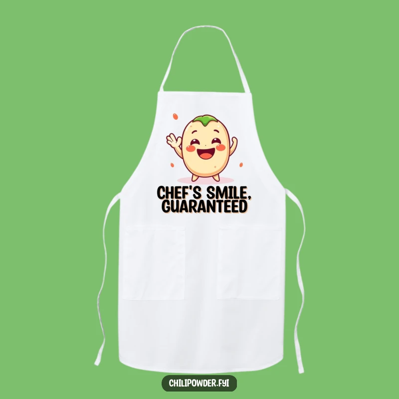 Funny Kawaii Chili Powder Wave Apron - Cheerful Spicy Kitchen Gift