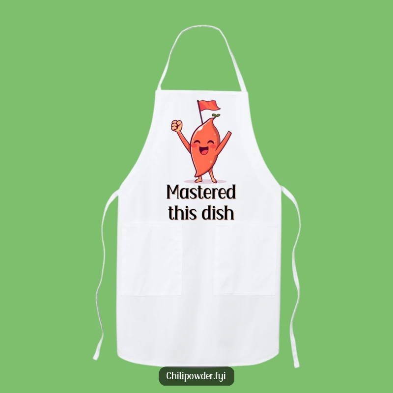 Funny Victorious Chili Powder Flag Apron: Champion Kitchen Gift