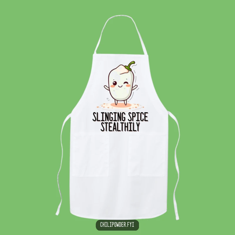 Funny Kawaii Chili Powder Tiptoe Apron - Secretly Amused Spicy Kitchen Gift
