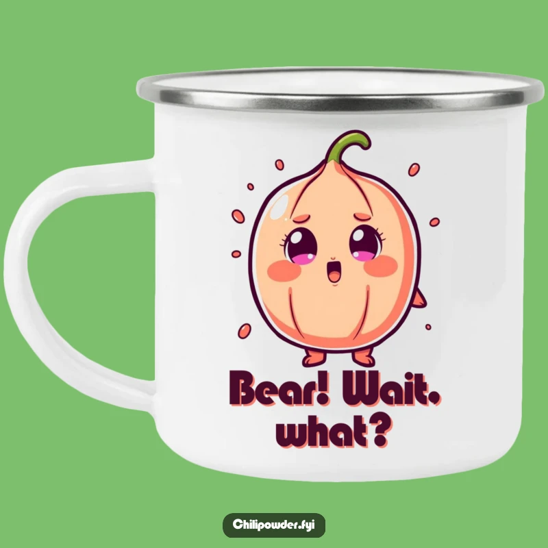 Funny Shocked Chili Powder Camping Mug: Cartoon Surprise Adventure Cup