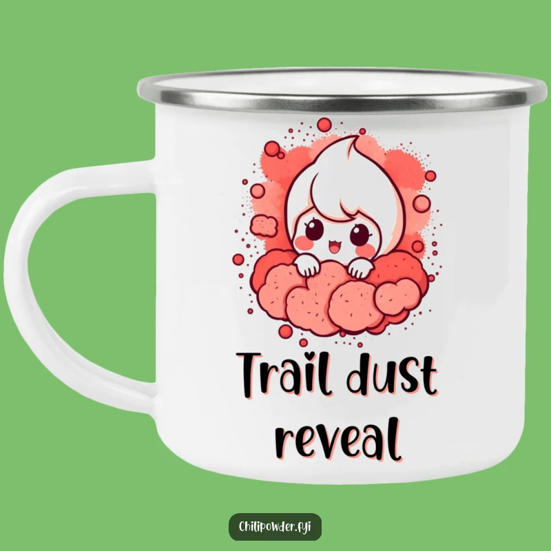 Funny Chili Powder Camp Mug: Mysterious Peaks for Outdoor Fun