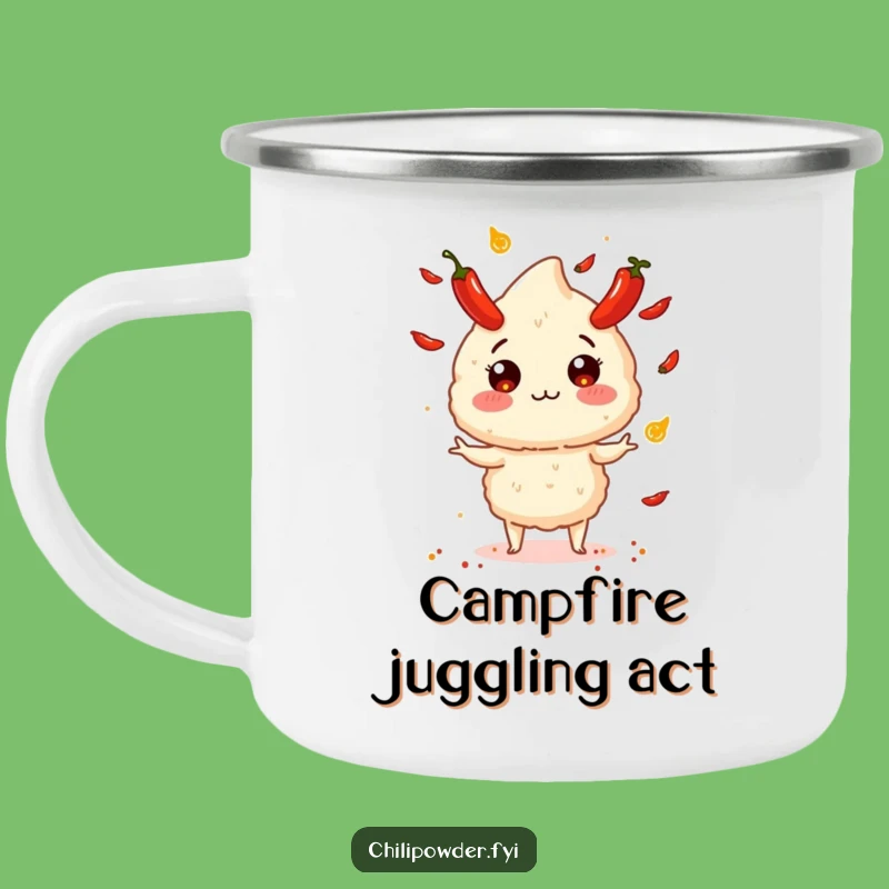 Funny Chili Powder Juggling Camping Mug - Rugged and Hilarious Exploding Pepper Cup