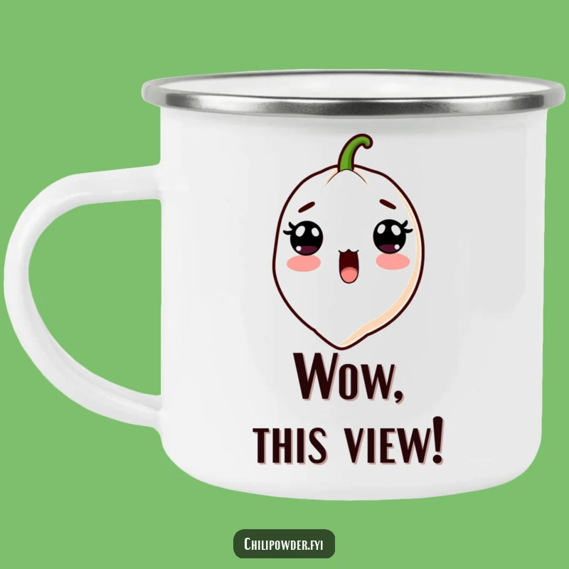 Funny Kawaii Chili Powder Surprise Camping Mug - Hilarious Outdoor Spicy Drinkware Gift