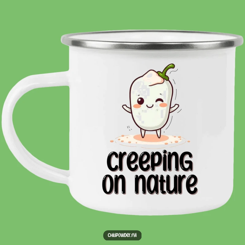 Funny Kawaii Chili Powder Tiptoe Camping Mug - Secretly Amused Outdoor Spicy Drinkware Gift