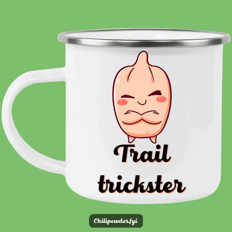 Funny Kawaii Chili Wink Camping Mug: Mischievous Outdoor Gift
