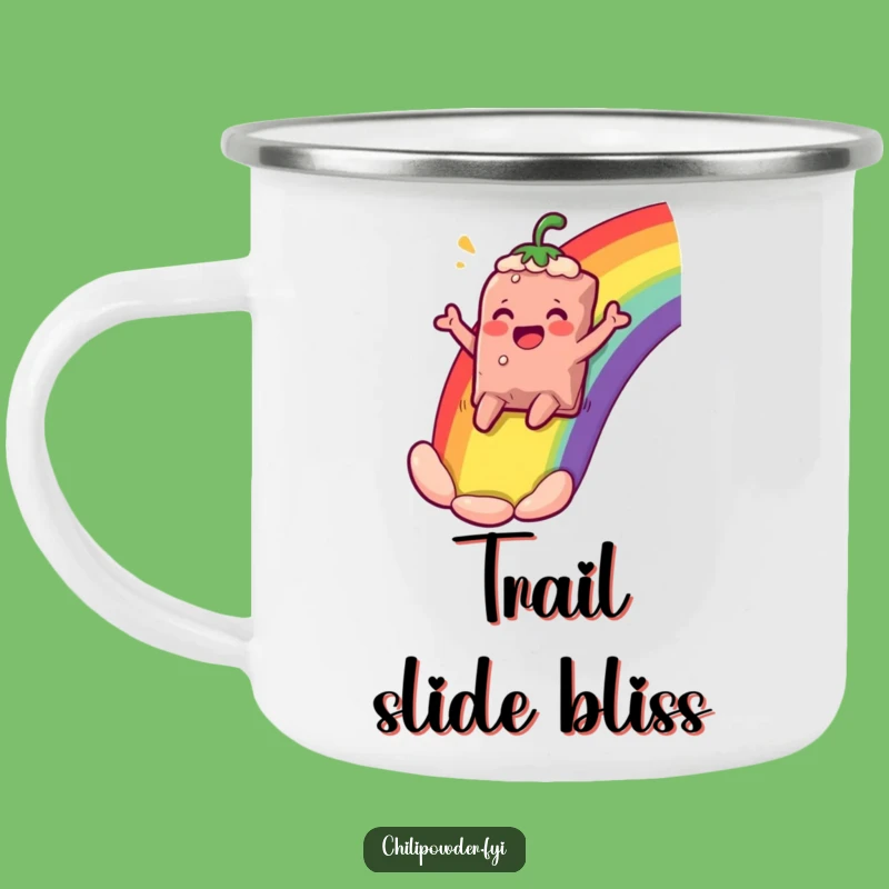 Funny Rainbow Slide Chili Powder Camping Mug - Adventure Spice Character Fun!