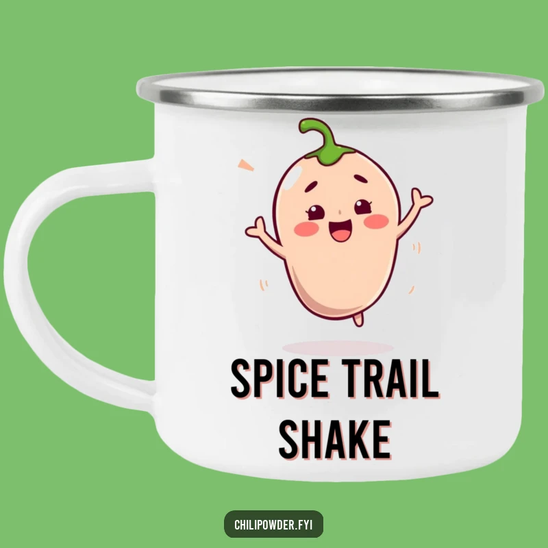 Funny Kawaii Chili Powder Shimmy Camping Mug: Adventure with Spicy Humor