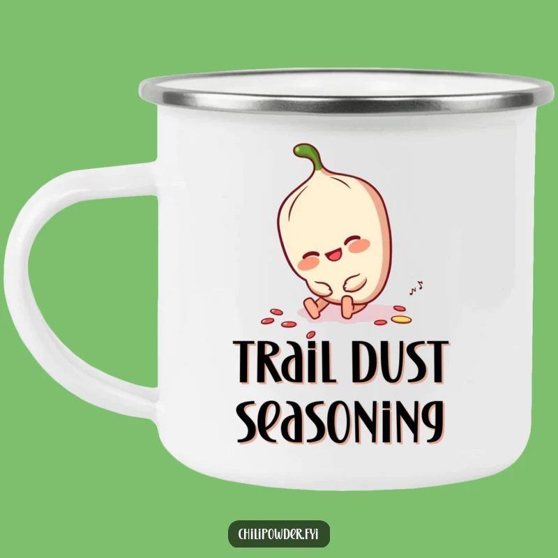 Funny Chili Powder Dusting Off Camping Mug - Rugged Spice Character Cup