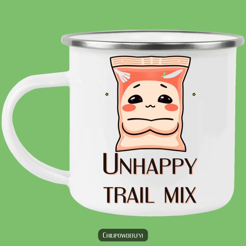 Funny Enamel Chili Mug: Grumpy Spice for Humorous Campfire Moments