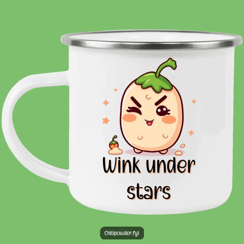 Funny Winking Chili Grin Camp Mug - Mischief for the Outdoors