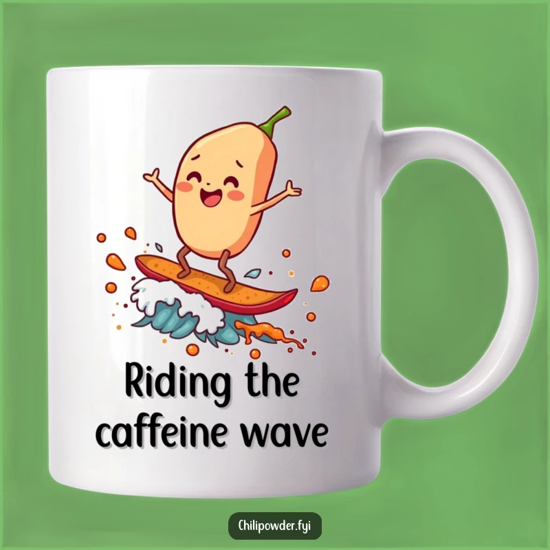 Funny Chili Flake Surfer Mug: Ride the Wave of Flavor!
