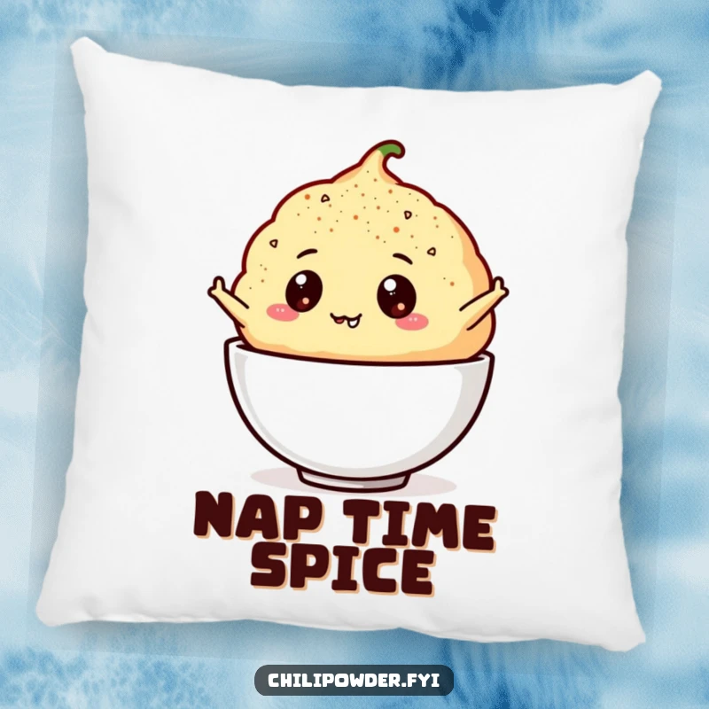 Soft funny chili powder puff pillow with googly eyes in a leaping pose, offering comfort and humor.
