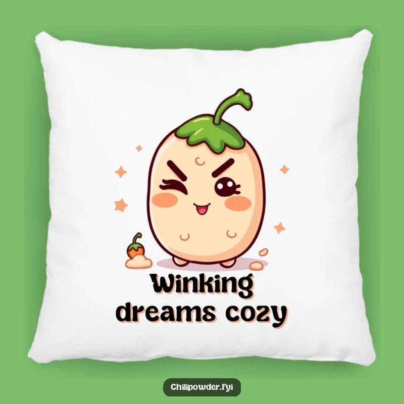 Funny Winking Chili Grin Pillow - Cozy Comfort with a Wink