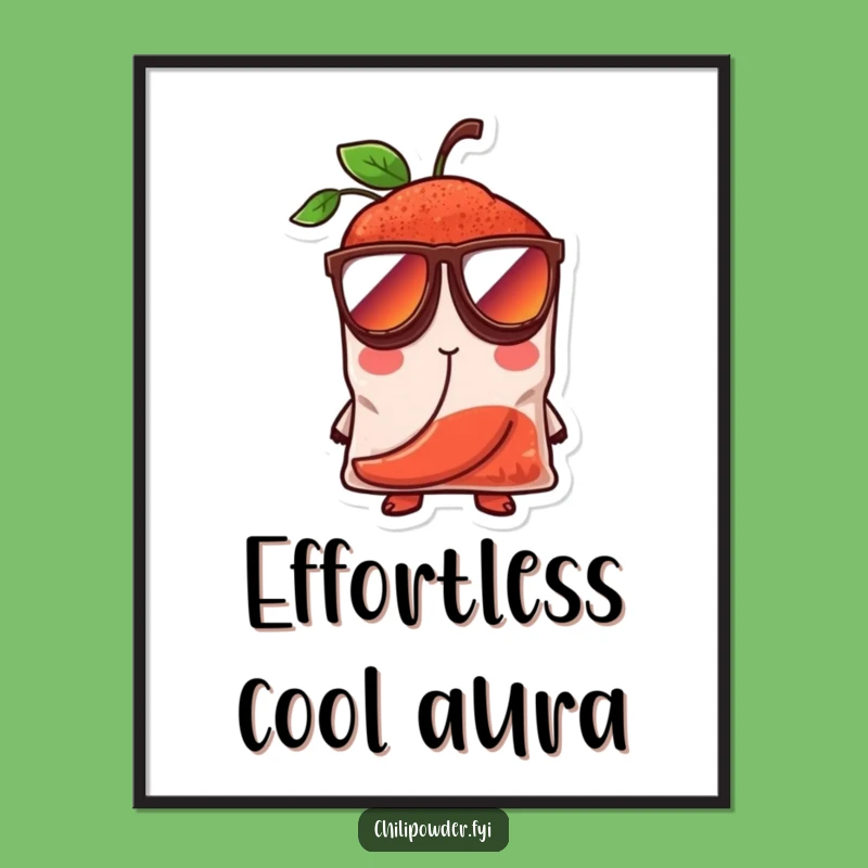 Funny Cool Chili Powder Digital Art - High-Res Spice Character Print!