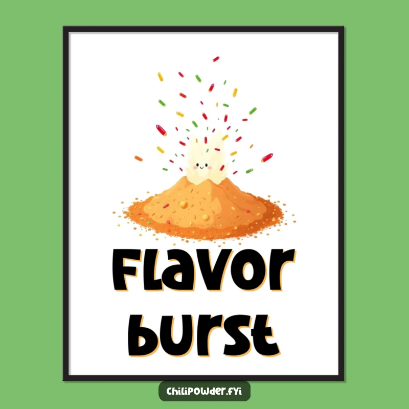 Funny Chili Powder Explosion Digital Art: Instant Spicy Humor for Your Walls