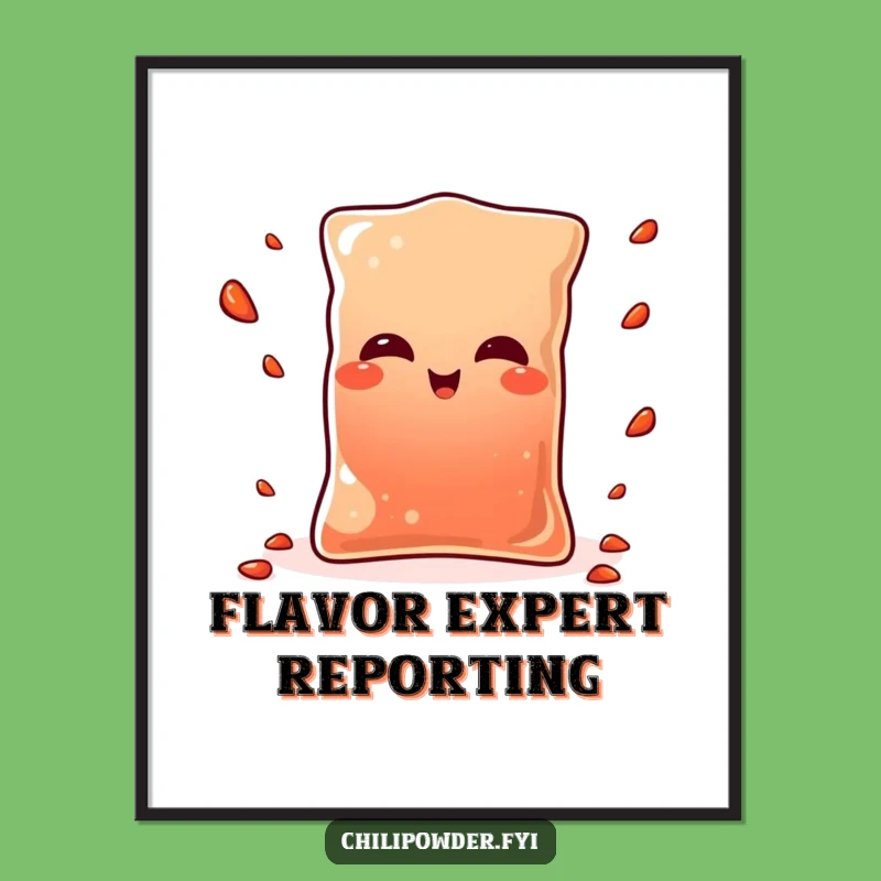 Funny Kawaii Chili Pouch Winking Digital Art - Instant Spicy Humor Decor