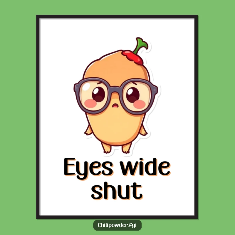 Funny Kawaii Chili Digital Print: Instant Cute Surprise Decor