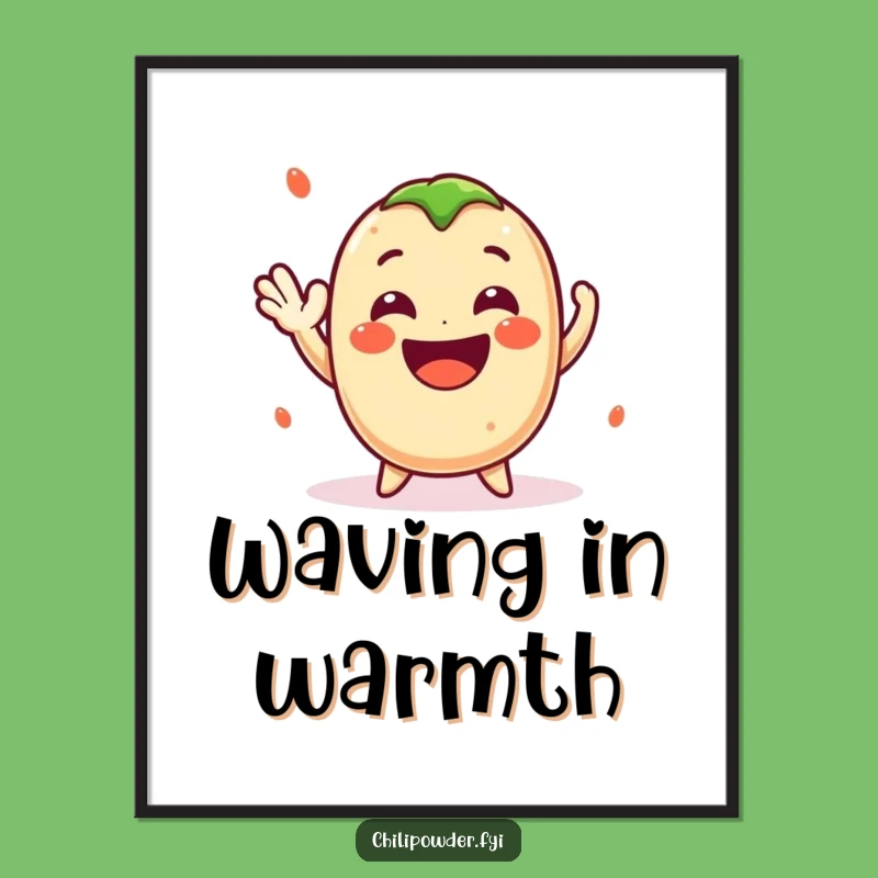 Funny Kawaii Chili Powder Wave Print - Cheerful Spicy Cartoon Art Gift