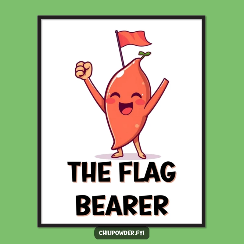 Funny Victorious Chili Powder Flag Digital Art: Triumph Printable for Decor