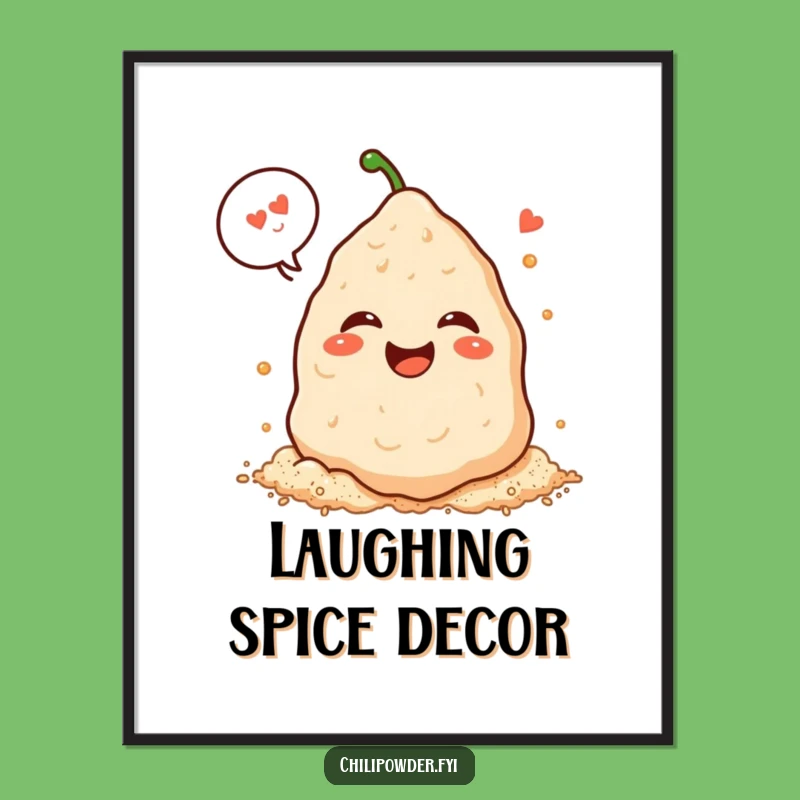Funny Laughing Kawaii Chili Pile Digital Art - Instant Joyful Decor Gift