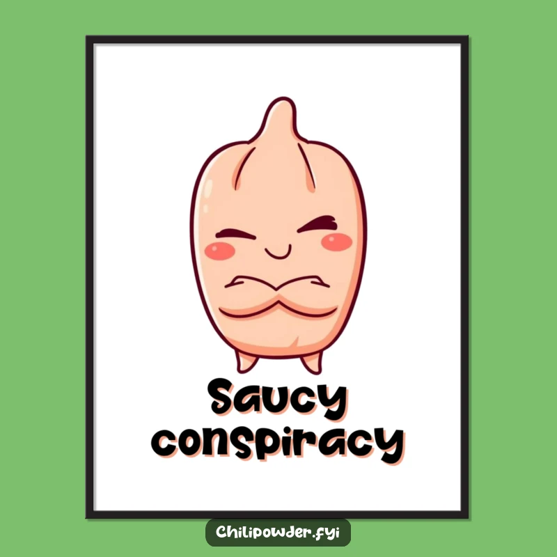 Funny Kawaii Chili Wink Digital Print: Mischievous Art Gift