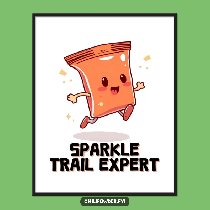 Funny Sparkle Run Chili Powder Digital Art - High-Res Spice Character Print!