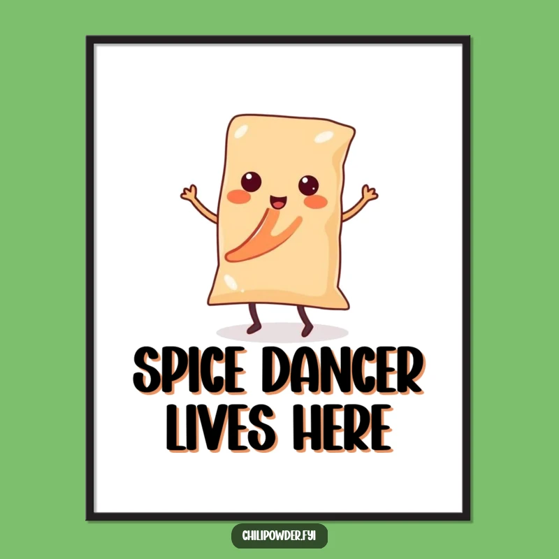 Funny Kawaii Chili Powder Salsa Dancer Digital Art - Instant Spicy Decor Gift