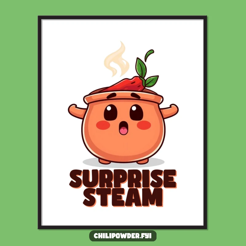 Funny Chili Pot Digital Art: Instant Steamy Surprise Decor Gift