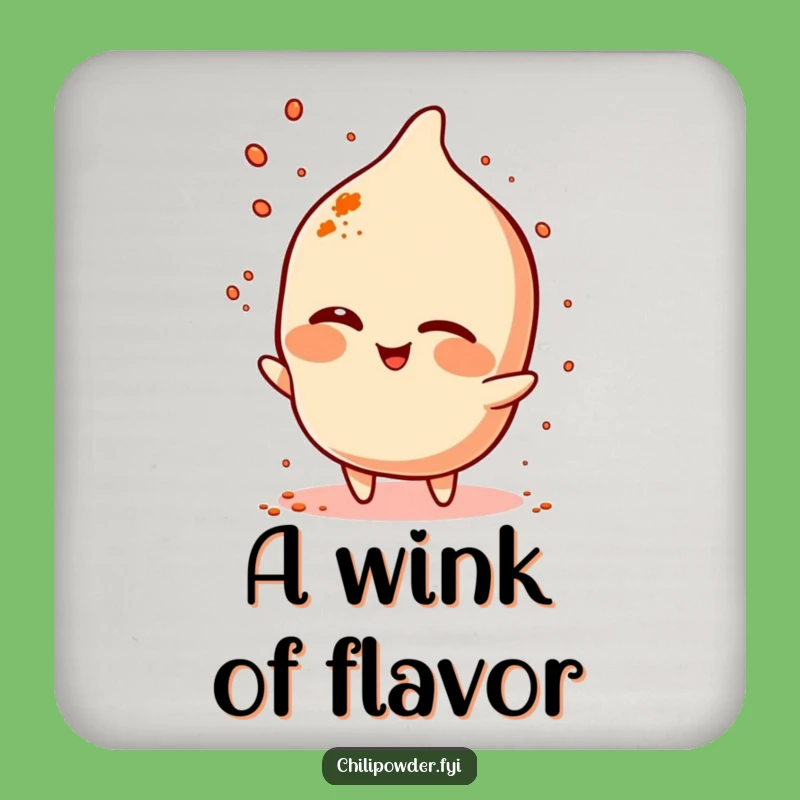Funny Winking Chili Powder Coaster - Stylish Spice Character Protection