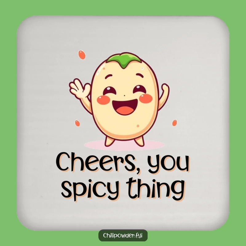 Funny Kawaii Chili Powder Wave Coaster - Cheerful Spicy Drink Protector Gift