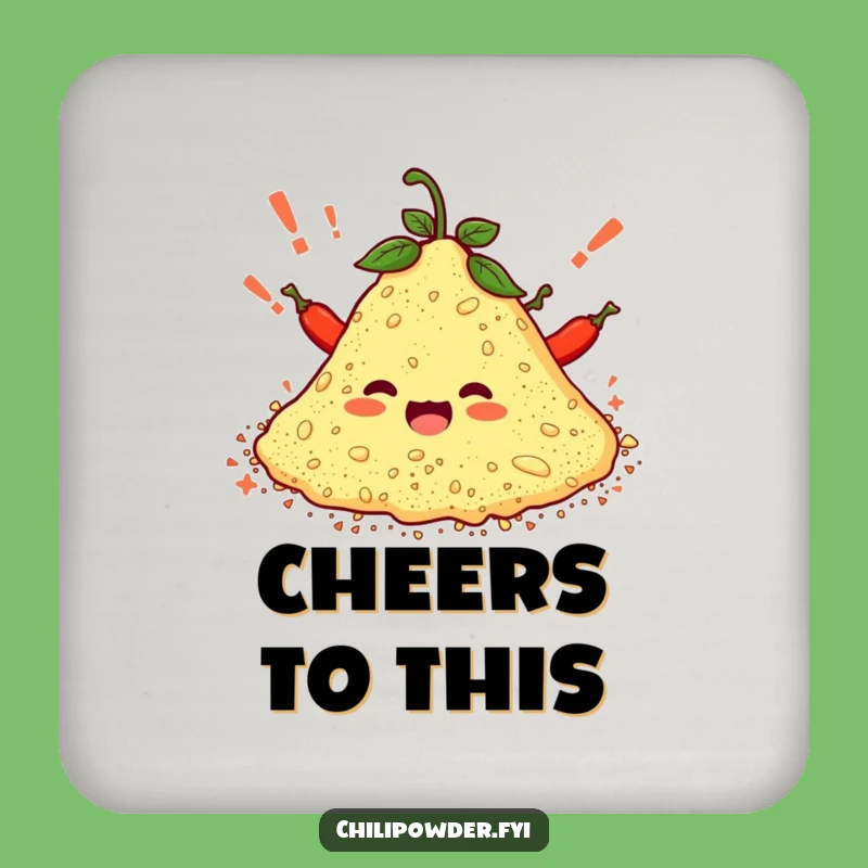 Funny Chili Powder Coaster: Protect Surfaces with Cheerful Spice Humor