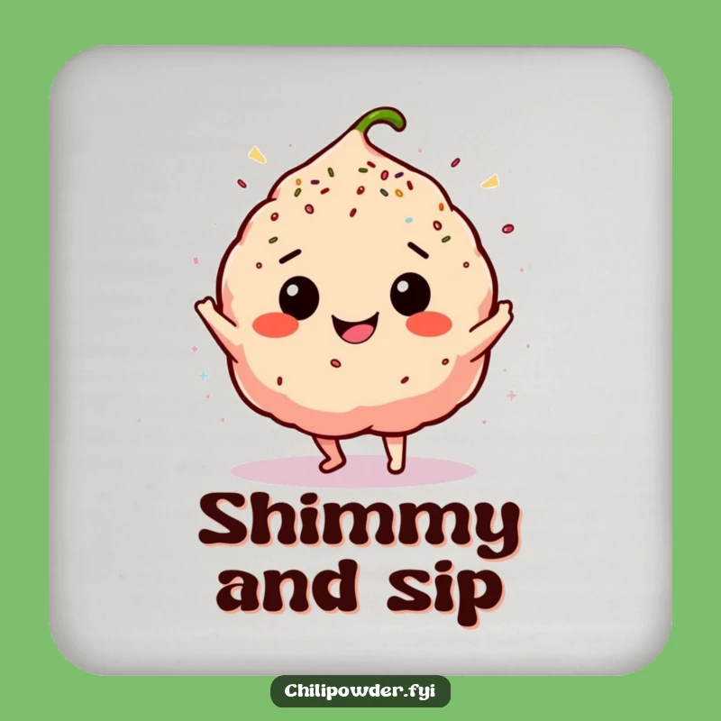 Funny Chili Powder Dance Coaster - Hilarious Sprinkled Protection for Surfaces