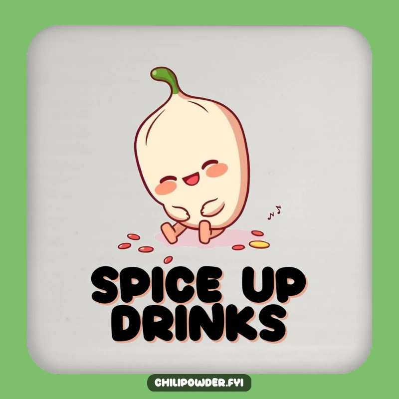 Funny Chili Powder Tripping Coaster - Protect Surfaces with Spice Humor
