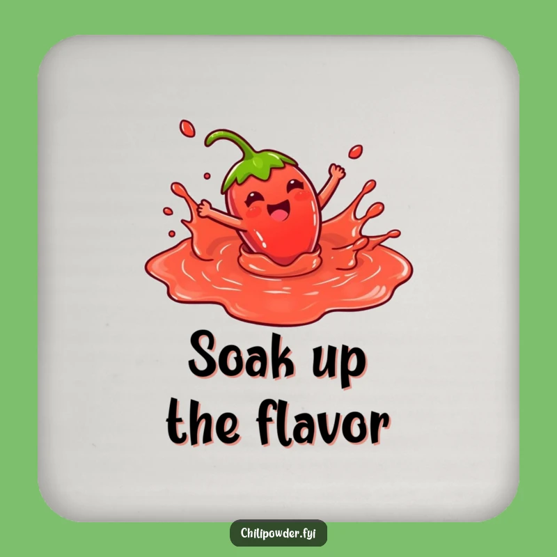 Funny Kawaii Chili Splash Coaster: Joyful Sauce Protection, Gift