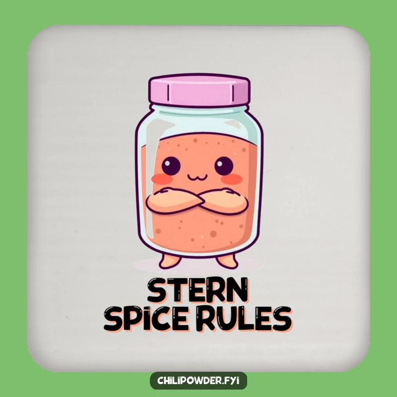Funny Stern Kawaii Chili Jar Coaster - Protect Your Table with Spice Gift