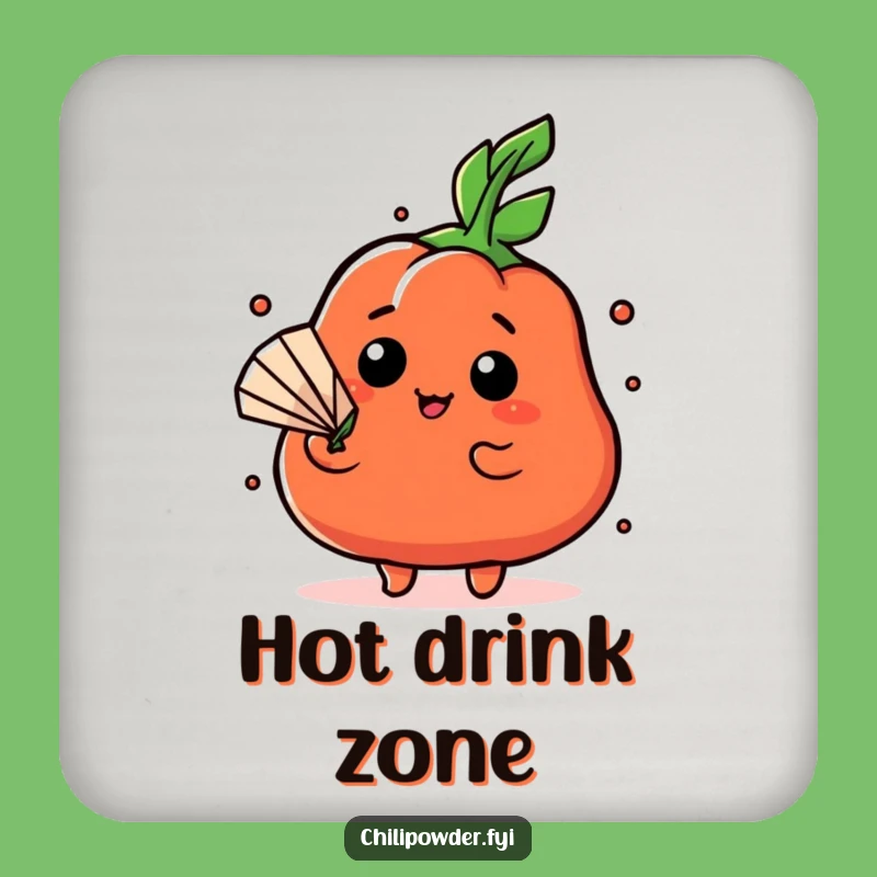 Funny Dramatic Chili Fan Coaster - Protect Surfaces from Heat Gift