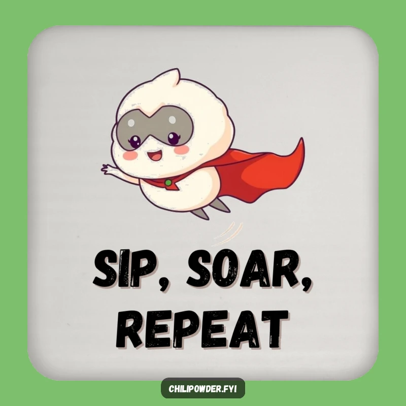 Funny Chili Powder Hero Coaster - Hilarious Flying Protection for Surfaces