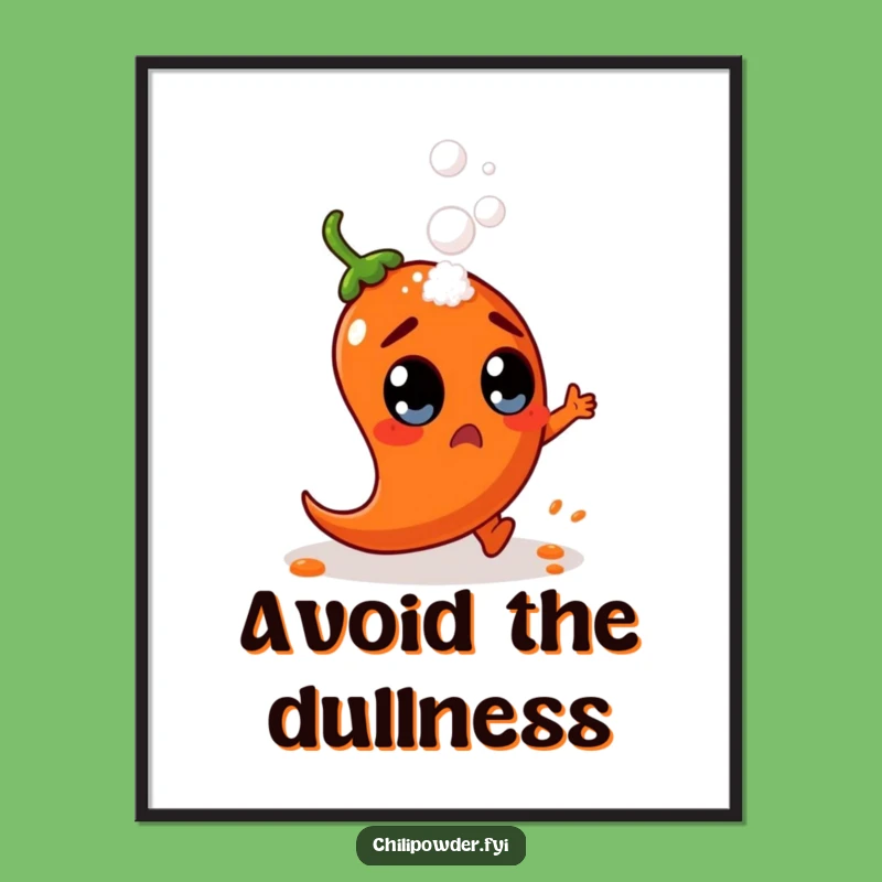 Funny Chili Powder Dodge Poster - Surprised Spice Wall Art