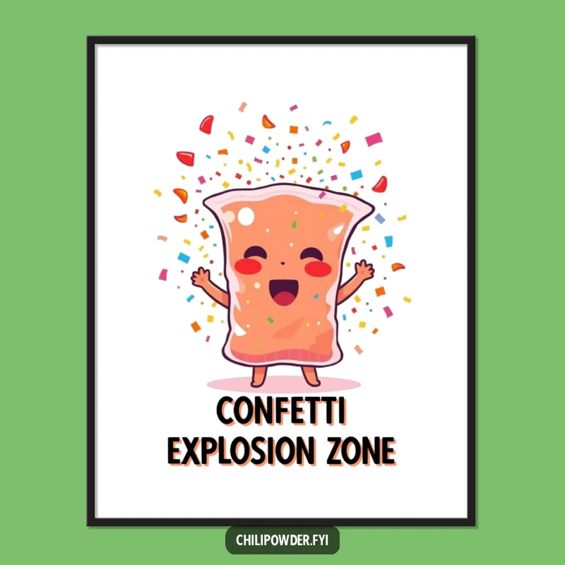 Funny Party Chili Poster: Confetti Spice Art Print for Festive Decor