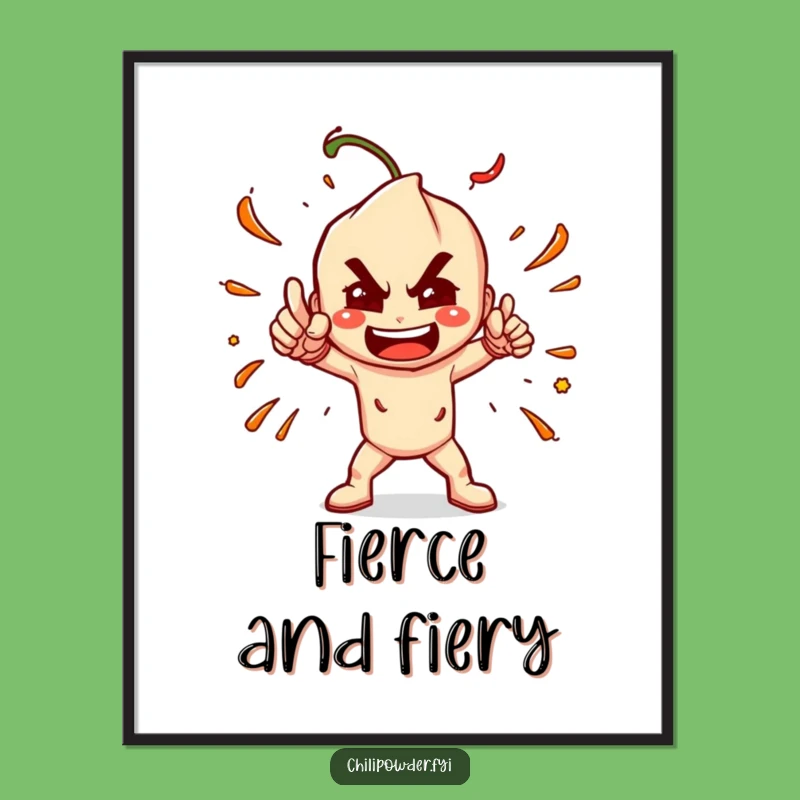 Funny Chili Powder Pose Poster: Dramatic Spice Art for Walls