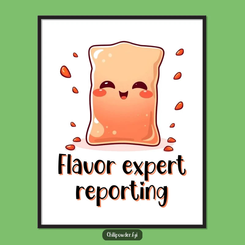 Funny Kawaii Chili Pouch Winking Poster - Vibrant Spicy Humor Decor