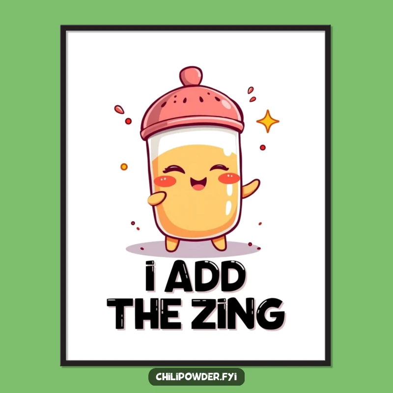 Funny Chili Powder Wink Poster - Cheeky Spice Shaker Wall Art