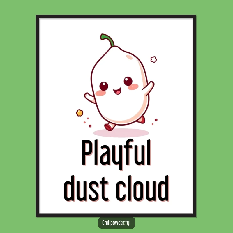 Funny Hopping Chili Dust Poster - Lively Spice for Your Walls