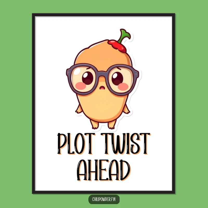 Funny Kawaii Chili Powder Poster: Cute Surprise Art for Your Walls