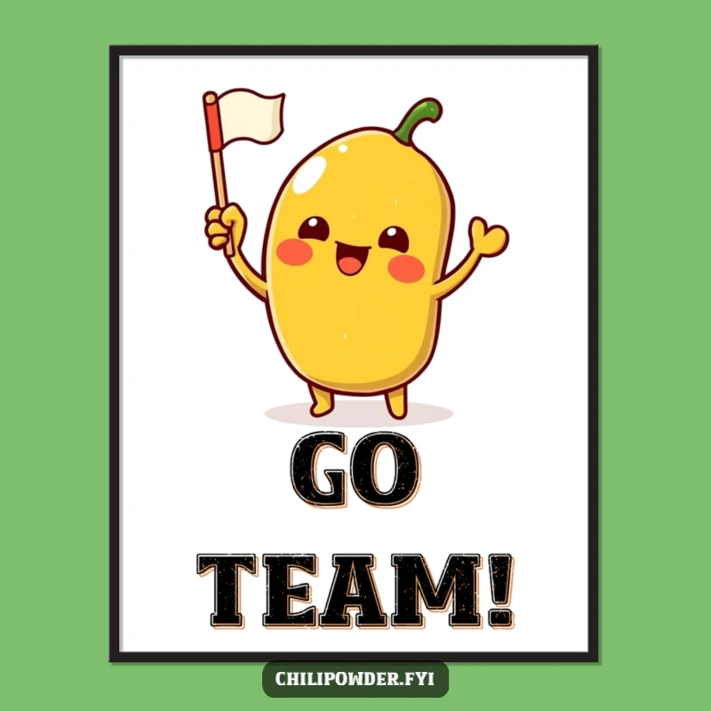 Funny Kawaii Chili Powder Poster: Hilarious Art That Whips Up Excitement