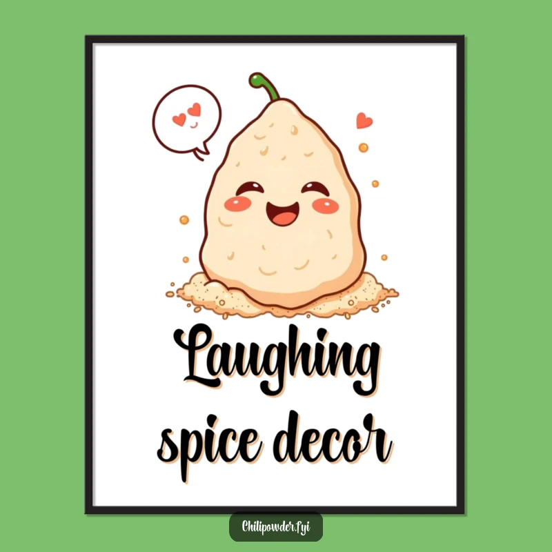 Funny Laughing Kawaii Chili Pile Poster - Joyful Wall Art Gift
