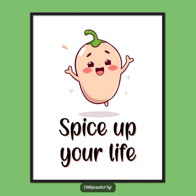 Funny Kawaii Chili Powder Shimmy Poster: Spice Up Your Walls with This Hilarious Art